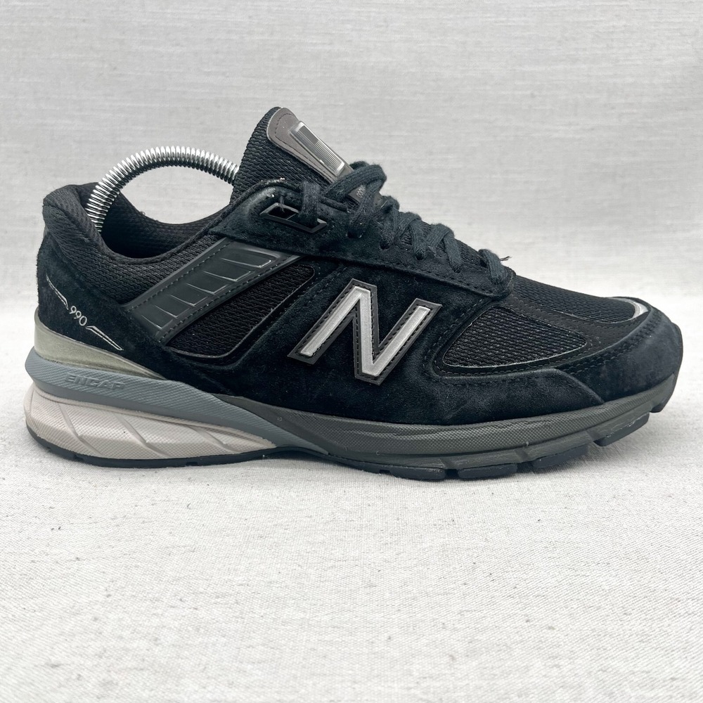 New Balance 990v5 Womens 9.5 Sneaker Shoes Black Gray Suede USA W9990BK5 Run Gym